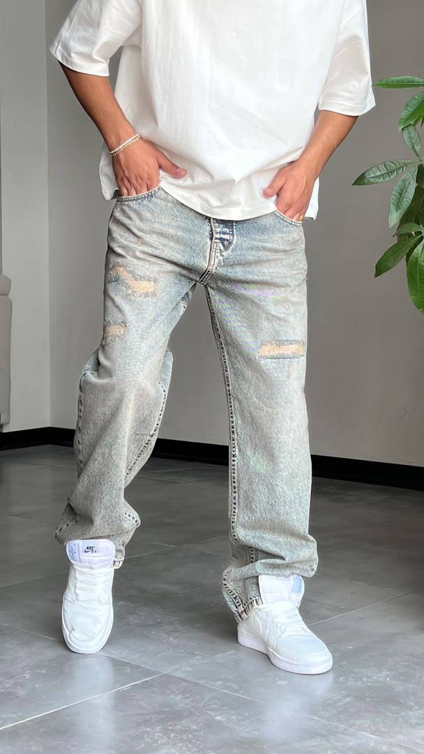 شلوار جین بگ پارچه ترک baggy style