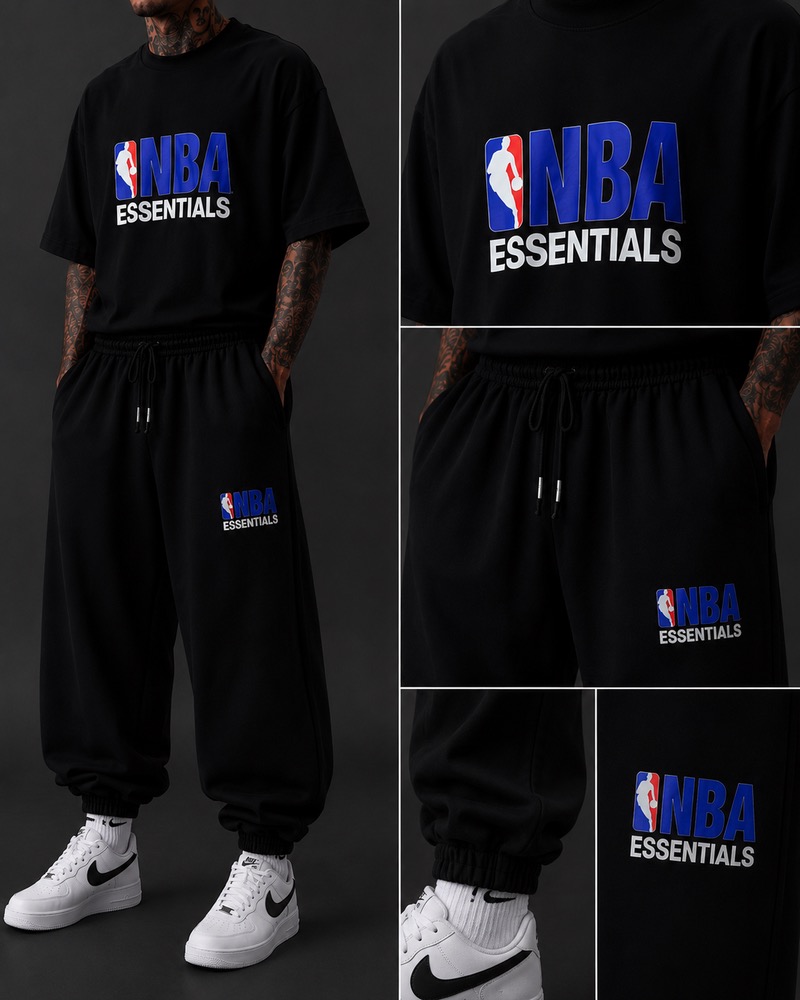 ست تیشرت شلوار بگ و جاگر NBA وارداتی گرم بالا
