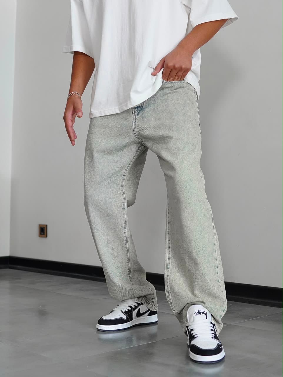 شلوار جین‌ BAGGY STYLE پارچه ترک گرم بالا