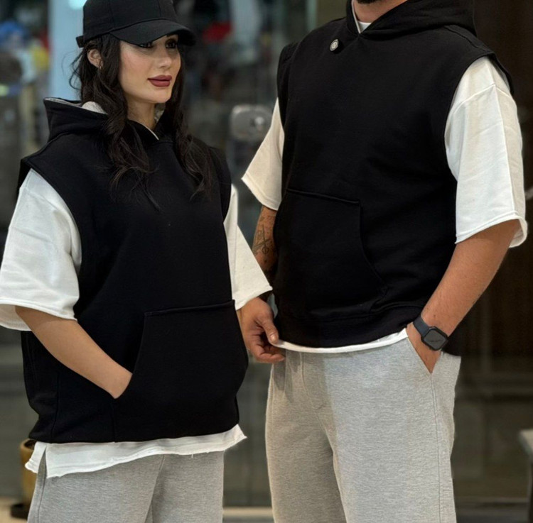 وست هودی بیسیک پارچه سه نخ پنبه داخل کرکی
